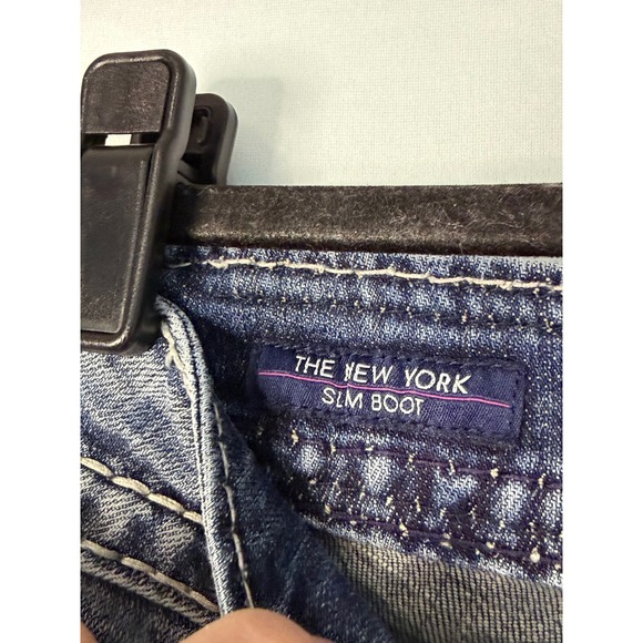 Vigoss The New York Slim Boot Jeans Women 5/6 Blue Excellent Embellished Y2K - Picture 7 of 14